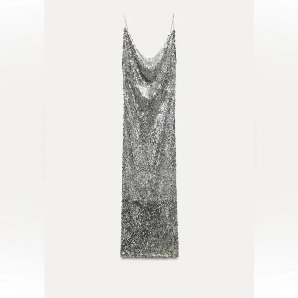 ZARA SEQUIN MIDI DRESS